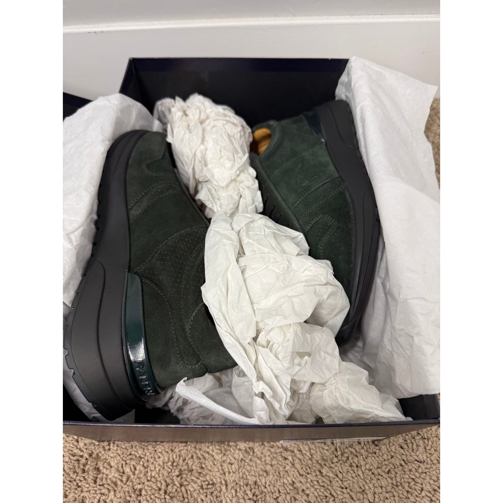 Ralph Lauren Purple Label Ethan II Green Calfskin Suede Sneakers Men 8D UK Italy - Picture 5 of 14